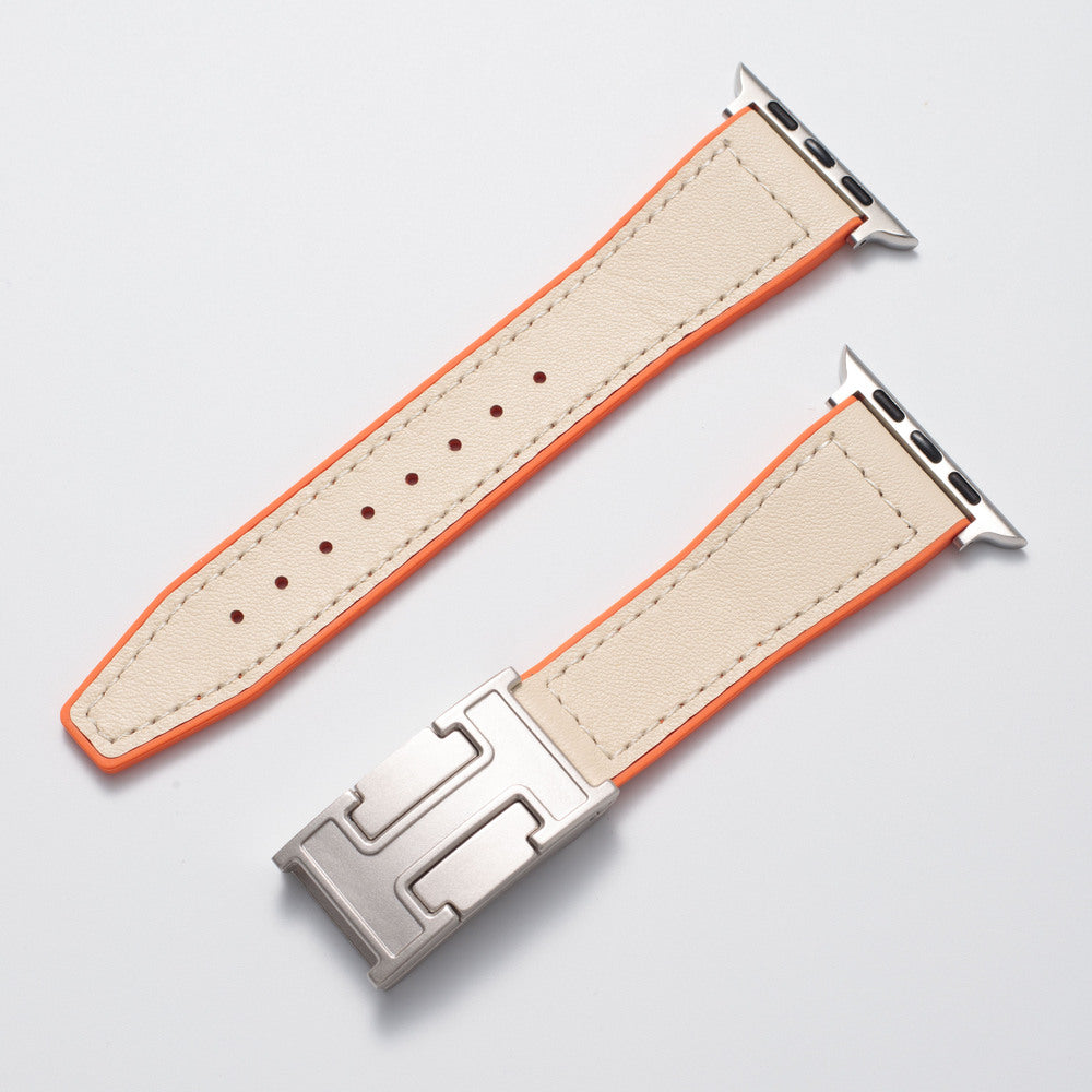 Leather Magnetic Buckle Strap for Apple Watch